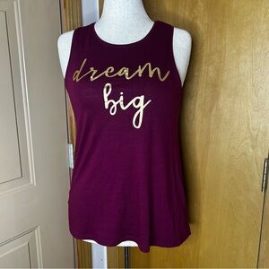 Apt. 9 Burgundy Tank Top with Gold Print